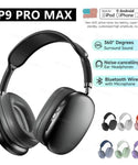 Original P9 Pro Wireless Bluetooth Headphones Noise Cancelling Mic Over Ear Sports Gaming With TF Card Slot Headset For Apple