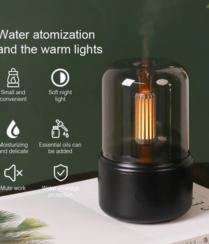 KINSCOTER Portable Mini Aroma Diffuser USB Air Humidifier Essential Oil Night Light Cold Mist Maker Sprayer for Home Gift