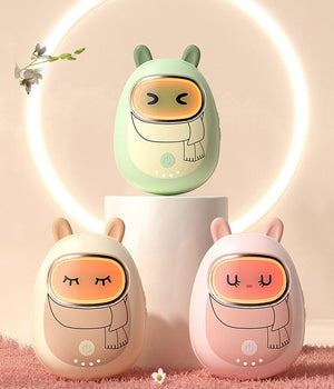 2000mah 2in1 Cute Handwarmers Electric Hands Heater Overheat Protection Reusable Hot Compress Uterus Warmers Mobile Power Supply