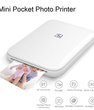 600 dpi Pocket Instant Photo Printer Portable DIY Share 500mAh Picture Mini Wireless AR Video Printer For SmartPhone